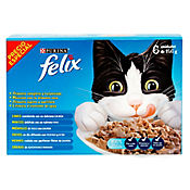 Alimento Hmedo para Gato Adulto Sabores Surtidos Felix x6 Unidades Precio Especial