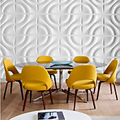 Pared Panel Decorativo 3D Circulos Blanco Caja x3m2 (12 Paneles 50x50 c/u)