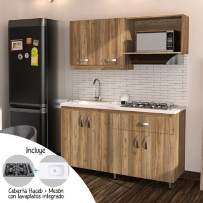 Cocina Integral Ambar 180X60 Cm Incluye Muebles Carbono Con
