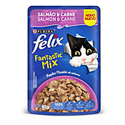 Alimento Hmedo Para Gato Fantastic Mix Salmn Carne Felix 85 g