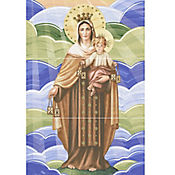 Mural Virgen Del Carmen 3 Piezas  Cu 30x64 L