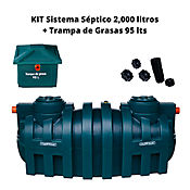 Sistema Sptico Integrado Horizontal 2000 Lts Colempaques + Trampa De Grasas 95 Lts