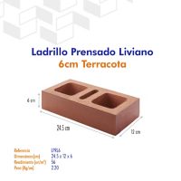 Ladrillo Prensado Liviano 24,5X12X6cm 2.2K  56 u/m2