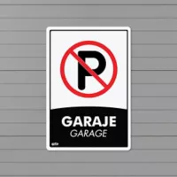 Señal Garaje Prohibido Parquear 22X15Cm