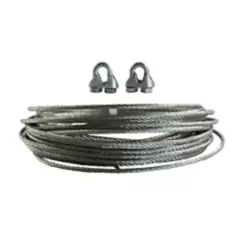 STEELOCK - Cable acero galvanizado 1/16 pulgada 5 metros + perro 1/8 2 unidades