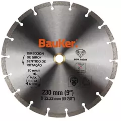 BAUKER - Disco diamantado segmentado 9 pulgadas  21WR191