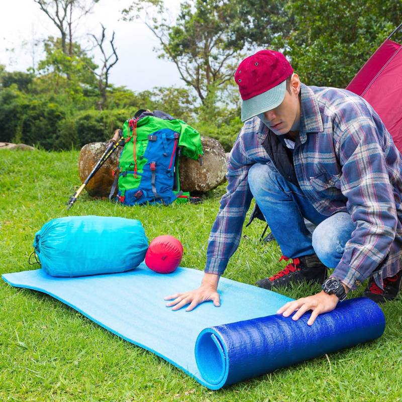 Colchoneta para Camping Enrollable Azul Metalizada 180x60cm KLIMBER