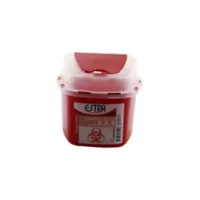 Recipiente Guardian Desechos Cortopunzantes Plástica 1.3L Rojo Con Tapa Blanco