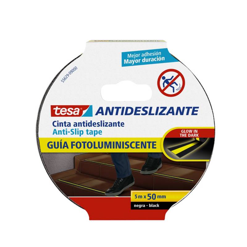 CINTA ANTIDESLIZANTE FOTOLUMINISCENTE TESA 55629 DE 50MM X 20MTS