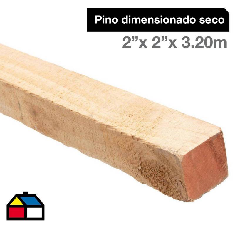 Listón Pino 2x2-Pulg 3.2mt Dimensionado 4.5x4.5cm Timbermac 