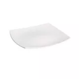 Plato pando quadrato blanco 26 cm