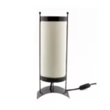 Lámpara de mesa cilindro hierro tela cruda