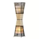 Lámpara de Pie en Bambú 2 Luces 60w Rosca E27 Café