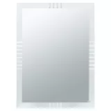 Espejo de baño decorativo satín blanco 80x60 cm