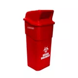Caneca Plástica 50L Rojo Para Riesgo Biológico Con Tapa Cachuca