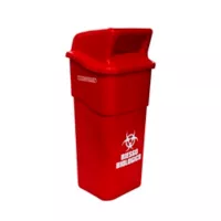 Caneca Plástica 50L Rojo Para Riesgo Biológico Con Tapa Cachuca