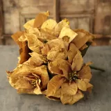 Set De 7 Flores 33cm Hojas Dorado