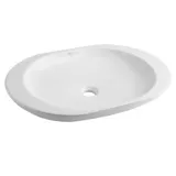 Lavamanos vessel ovalado grueso blanco 59 x 40 x 10 cm