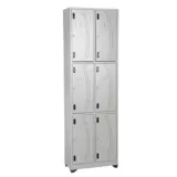 Locker metálico vertical 6 puestos gris de 200x63x30 cm
