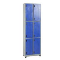 Locker metálico vertical 6 puestos azul de 200x63x30 cm