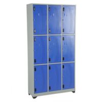 Locker metálico 9 puestos azul de 180x93x30 cm