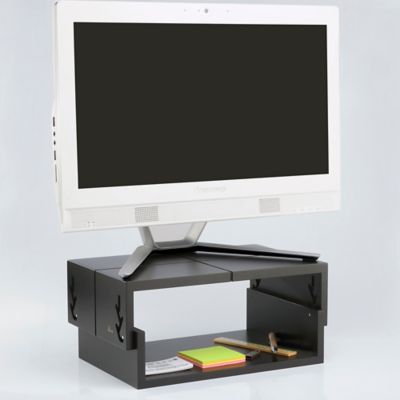 Base elevador de monitor y laptop de madera para trabajar de pie