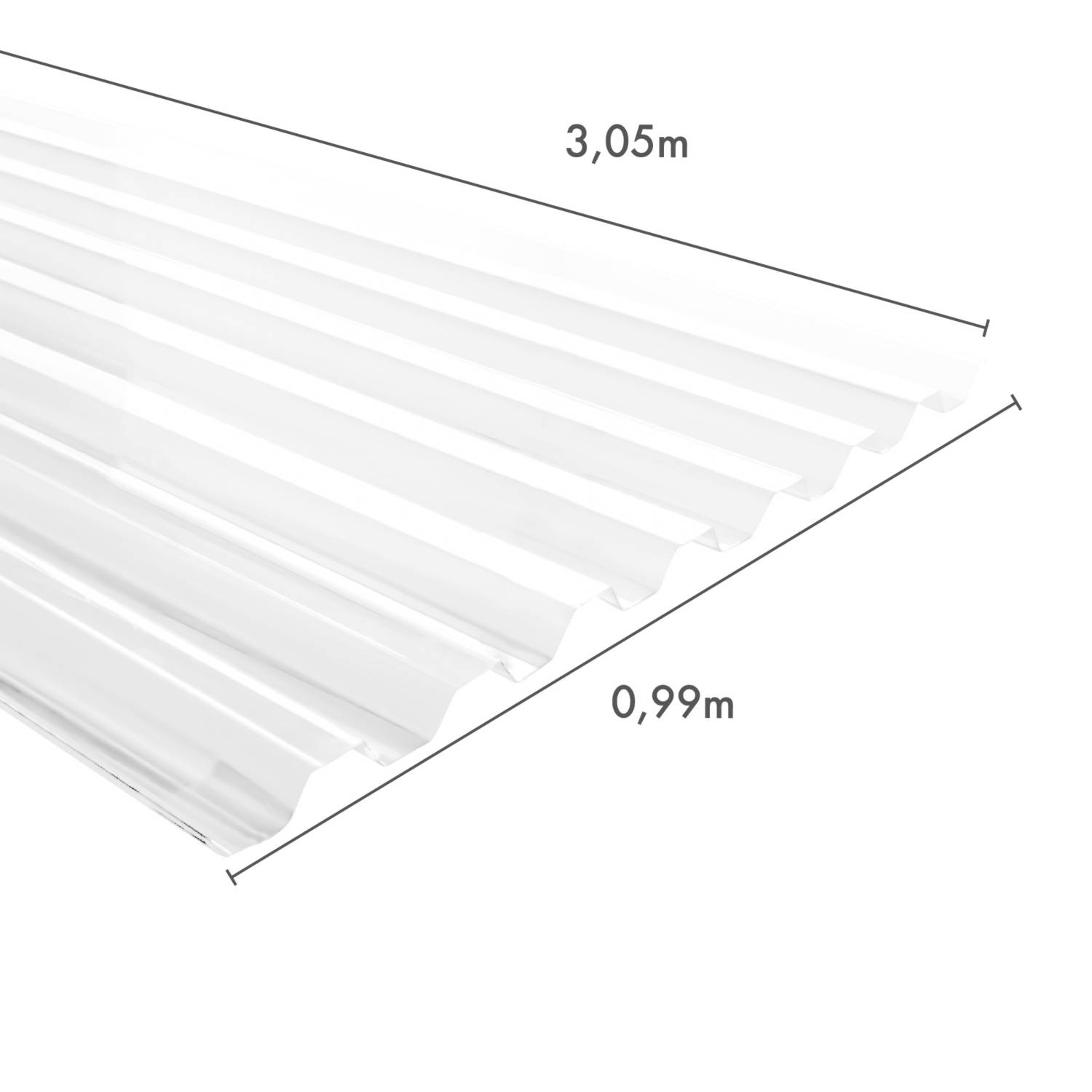 Teja Arquitectónica Policarbonato Transparente de 3.05 Me
