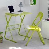 Escritorio metal +silla plegable verde