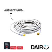 Cable Coaxial RG6 Blanco Rosca 7.6 M