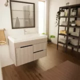 Mueble de baño Tiziano 79 x 48 cm con lavamanos Bari Blanco