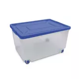 Caja Plástica Juguetes Con Ruedas 67 Litros Azul