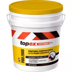 TOPEX - Pintura Contratista para Interior 2000 Alto Poder Cubriente Blanco 5 Galones