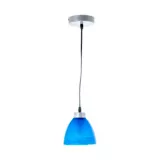 Lámpara Colgante Cocina Gama 1 Luz E27 Azul Vidrio