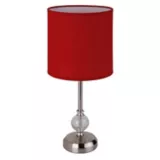 Lámpara de Mesa Firenze con 1 Luz Rosca E27 Roja - Niquel