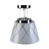 Lámpara Deco Colgante Ivanov 3 Luces Rosca E27 60w Blanca Cromo - Vidrio