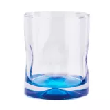 Vaso Vidrio Pedrada Corto Azul 12.5Onz