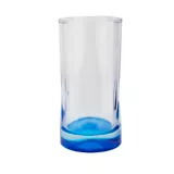 Vaso Vidrio Pedrada Largo Azul 12.5Onz