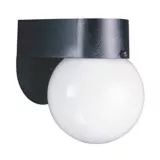 Lámpara para Pared Exterior Globo 1 Luz Rosca E27 Negra