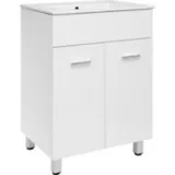 Mueble de baño Abrantes Blanco Brillante 46x60x85cm con lavamanos Blanco