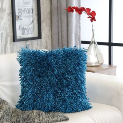 Funda de almohada cuadrada de de felpa corta de 60x60 cm para sofá Azul  eléctrico Sunnimix Funda de cojín