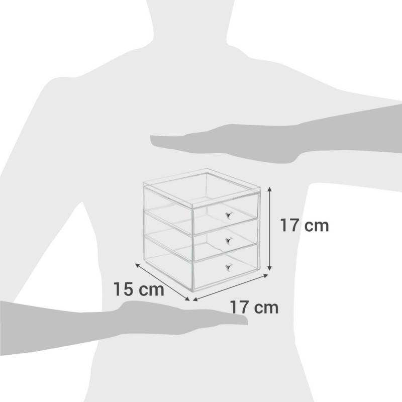 Organizador Acrílico Transparente 3 Cajones INTERDESIGN