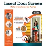 Pantalla antimosquito para puerta 215x100cm marco negro