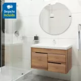 Kit lavamanos Bari blanco con mueble Tiziano 79x48 cm Amaretto