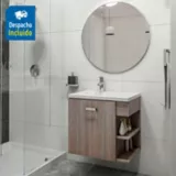 Kit lavamanos Venecia blanco con mueble Gaudi 63x48 cm Capuccino