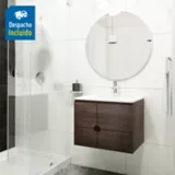 Kit lavamanos Trentino blanco con mueble Dalí 63x48 cm Tabaco chic