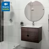 Kit lavamanos Quadratto blanco con mueble Dalí 63x48 cm Tabaco chic