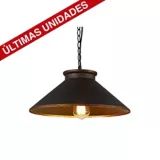 Lámpara Colgante 1 Luz E27 Vintage Cónica Negro Dorado