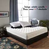 Colchón Basic Pillow Sencillo 100x190cm + Basecama + Almohada