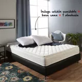 Colchón Basic Pillow Semidoble 120x190cm + Basecama + Almohada