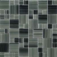Mosaico Vidrio Line Dark/Grey 30X30cm